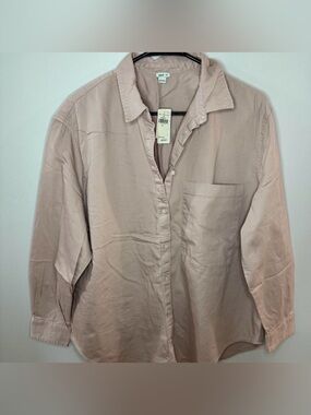 BNWT Aerie Tan Button Down Long Sleeve Work Shirt